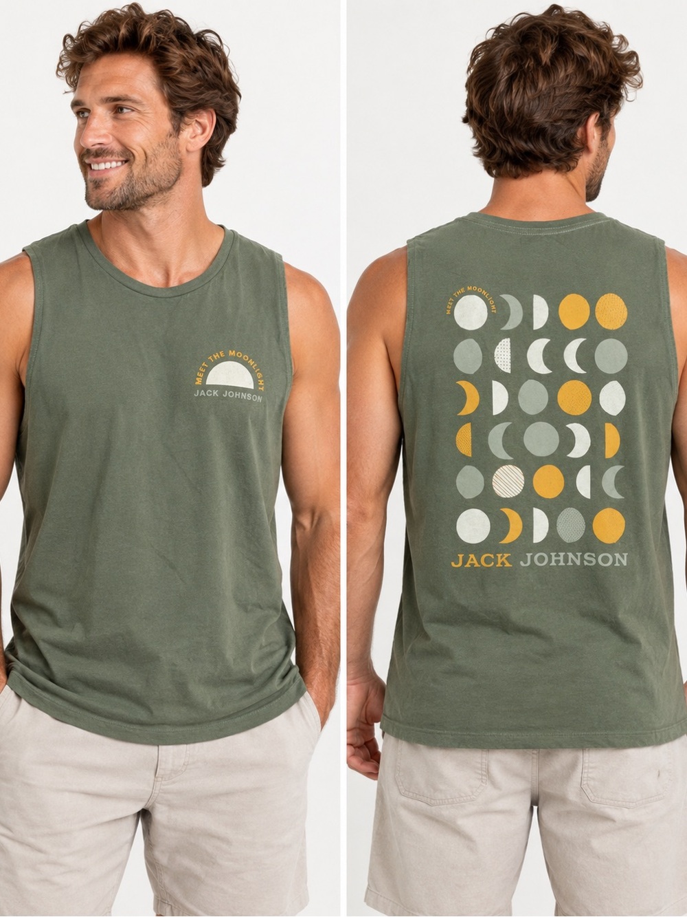 Jack Johnson Meet the Moonlight Men’s XL Concert Tour Muscle Tank Organic Cotton